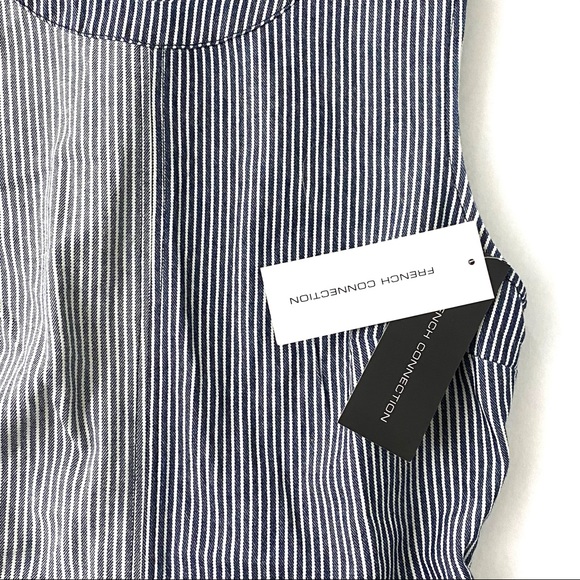 NEW French Connection ZINA STRIPE DENIM Mini DRESS - Picture 9 of 10
